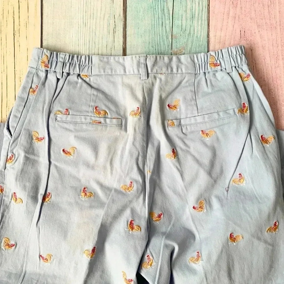 Larry Levine cropped pants with embroidered roosters - Picture 9 of 10